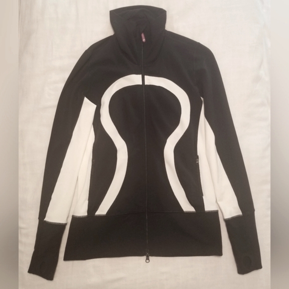 Lululemon In Stride Jacket Size 10 Black and White - Picture 1 of 7